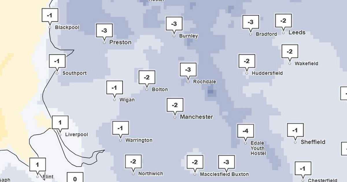 Met Office Warns of -9C Temperatures in Greater Manchester Today